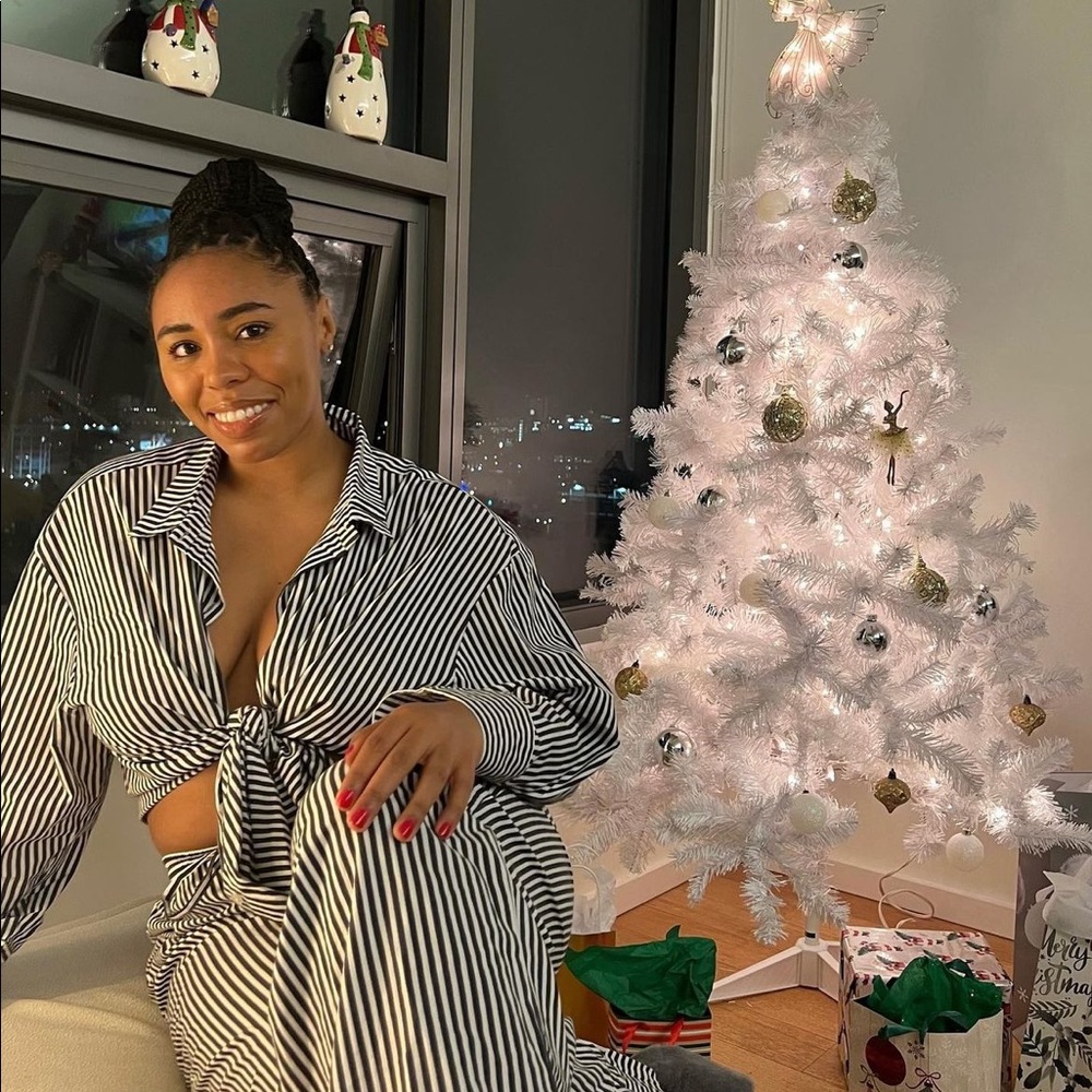 Cotton Stripe Print 2 Piece Long Pajama Set